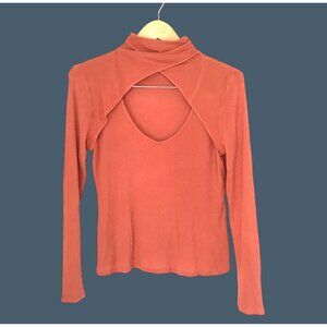 Venus Womens Ribbed Knit Long Sleeve Turtleneck Top - M